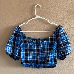 cottagecore cropped plaid top